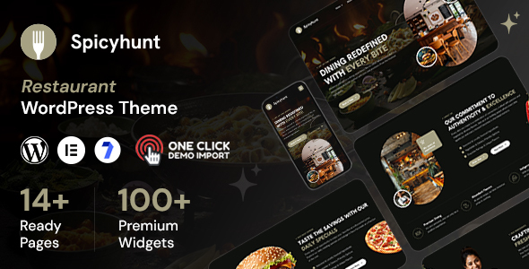 Spicyhunt - Food And Restaurant WordPress Themes 1 Spicyhunt WordPress Theme