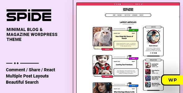 Spide - Personal Blog & Magazine WordPress Theme 1 Spide Personal Blog & Magazine WordPress Theme