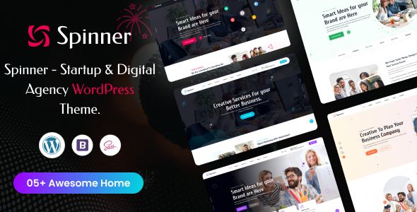 Spinner – Startup and Digital Agency WordPress Theme 1 Spinner – Startup and Digital Agency WordPress Theme