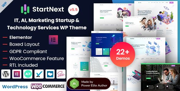 StartNext – Elementor IT & Business Startup WP Theme 1 Start Next WordPress Theme