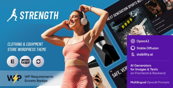 Strength - Sportswear Store & Equipment Shop WordPress Theme 1 Strength - Sportswear Store & Equipment Shop WordPress Theme
