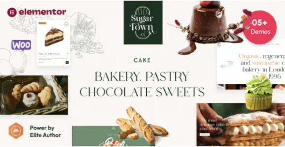 Sugar Town Bakery Pastry Chocolate Sweets WordPress Theme
