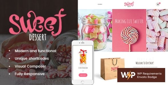 Sweet Dessert | Candy Shop & Cafe WordPress Theme 1 Sweet Dessert WordPress Theme