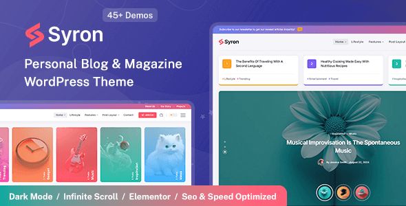 Syron - Personal Blog Magazine WordPress Theme 1 Syron Personal Blog Magazine WordPress Theme