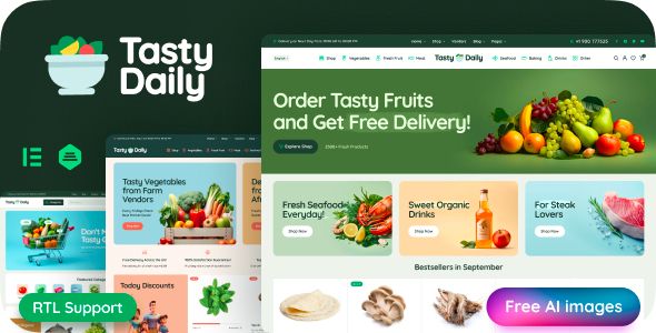 Tasty Daily – Grocery Store Food WooCommerce Theme 1 Tasty Daily WordPress Theme