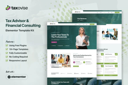 Taxovise Tax Advisor & Financial Consulting Elementor Template Kit