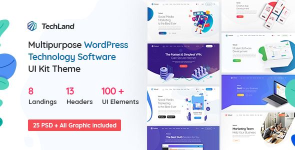 Techland – Saas Startup Technology Marketing Agency WordPress Theme 1 Techland SaaS Startup Technology Marketing Agency WordPress Theme