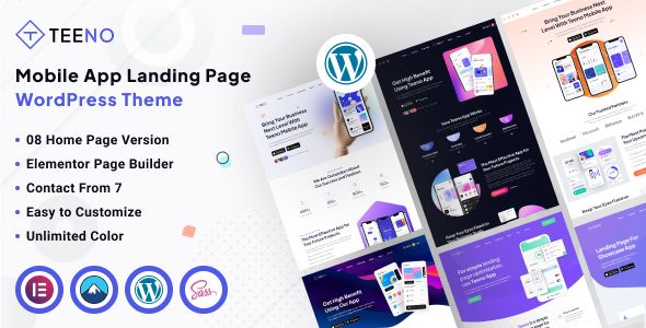 Teeno – App Landing WordPress Theme 1 Teeno – App Landing WordPress Theme