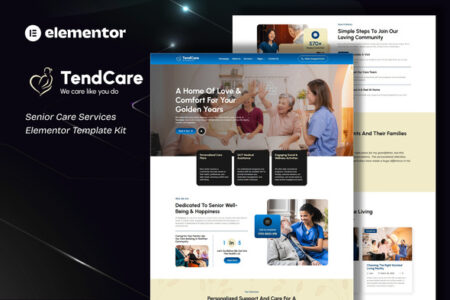 Tend Care Senior Care Services Elementor Template Kit