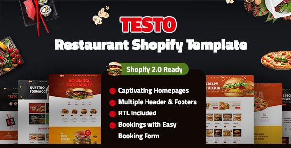 Testo Restaurant Shopify Template