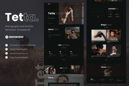 Tetta - Photography & Portfolio Elementor Template Kit