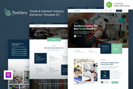 Textilery Textile & Garment Industry Elementor Template Kit