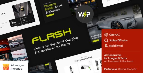 The Flash – Electric Car Supplier Charging Station WordPress Theme 1 The Flash – Electric Car Supplier Charging Station WordPress Theme