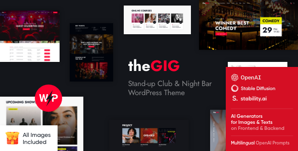 The Gig - Stand-up Club & Night Bar WordPress Theme 1 The Gig Stand-up Club & Night Bar WordPress Theme
