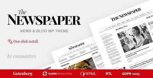 The Newspaper - Magazine Editorial WordPress Theme 1 The Newspaper WordPress Theme