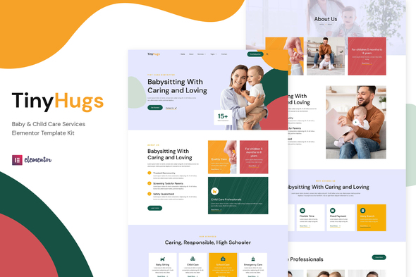 Tiny Hugs Baby & Child Care Services Elementor Template Kit