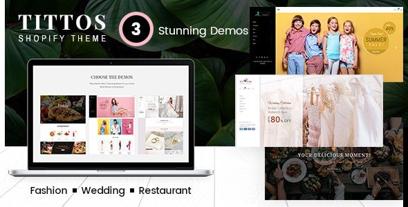 Tittos Shopify Theme for Food Fashion Wedding with demo