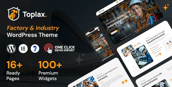 Toplax – Manufacturing WordPress Theme 1 Toplax Factory & Industry WordPress Theme