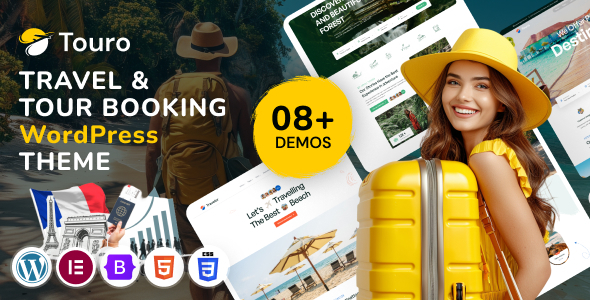 Touro – Travel & Tour Booking Agency WordPress Theme 1 Touro – Travel & Tour Booking Agency WordPress Theme