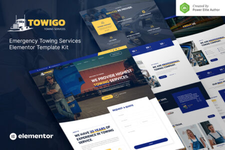 Towigo Emergency Towing Services Elementor Template Kit