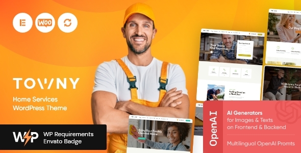 Towny - Handyman, Cleaning & Caregiving Services WordPress Theme 1 Towny - Handyman, Cleaning & Caregiving Services WordPress Theme