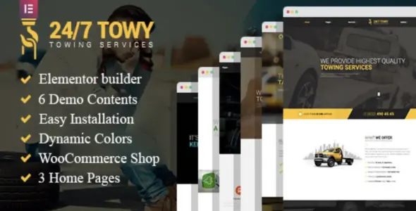 Towy - Emergency Auto Towing and Roadside Assistance Service WordPress theme