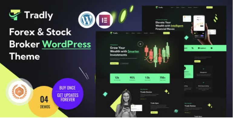 Tradly - Trading, Investment,Forex Broker & Stock Broker WordPress Theme 1 Tradly Forex & Stock Broker WordPress Theme