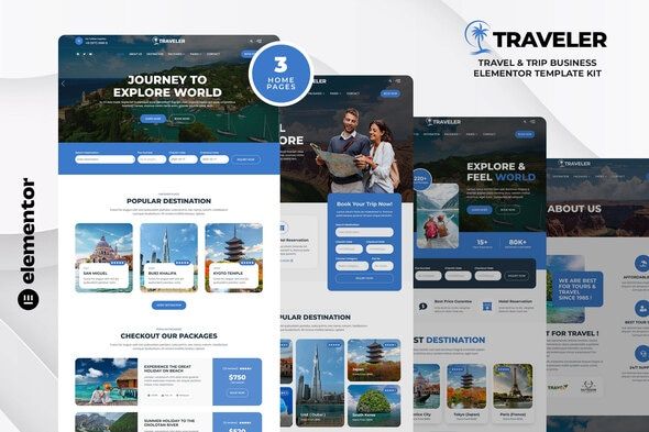 Traveler – Travel Trip Business Elementor Template Kit 1 Traveler – Travel Trip Business Elementor Template Kit