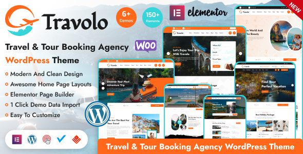Travolo - Travel Agency & Tour Booking WordPress Theme 1 Travolo Travel Agency & Tour Booking WordPress Theme
