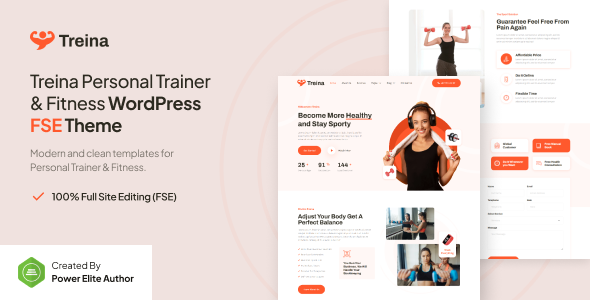 Treina – Personal Trainer & Fitness Gutenverse FSE WordPress Block Theme 1 Treina Personal Trainer & Fitness WordPress FSE Theme