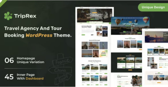 Trip Rex Travel Agency and Tour Booking WordPress Theme