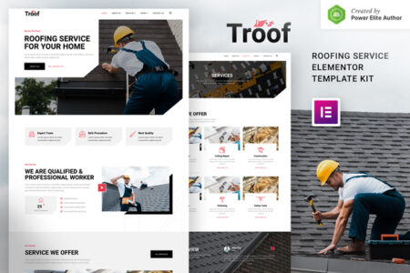 Troof Roofing Service Elementor Template Kit