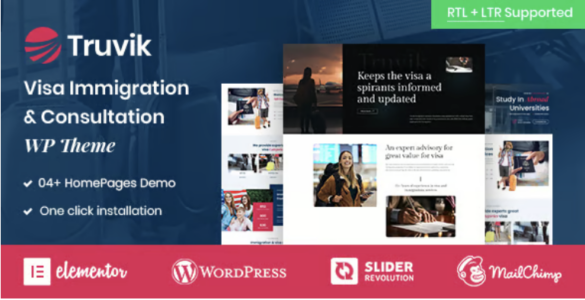 Truvik Visa Immigration & Consultation WordPress Theme