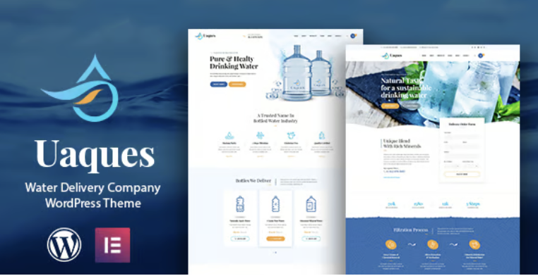 Uaques - Drinking Water Delivery WordPress Theme 1 Uaques Water Delivery Company WordPress Theme