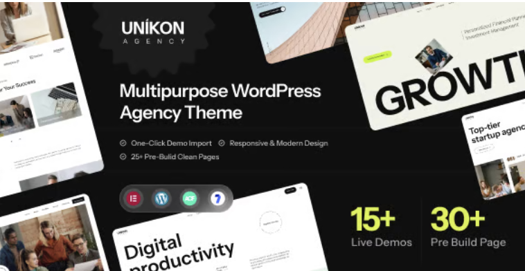 Unikon - Multipurpose Agency Elementor WordPress Theme 1 Unikon Agency Multipurpose WordPress Theme