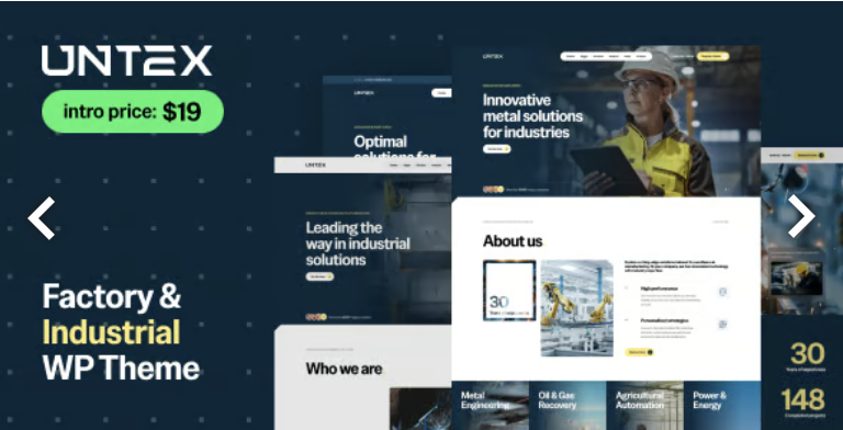 Untex - Factory & Industrial WordPress Theme 1 Untex Factory & Industrial WordPress Theme