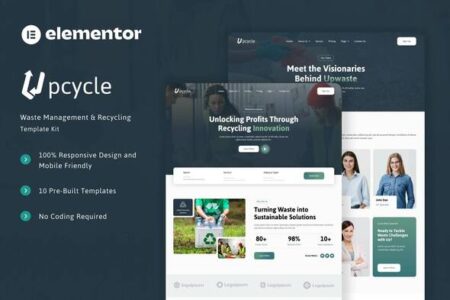 Upcycle Waste Management & Recycling Elementor Template Kit