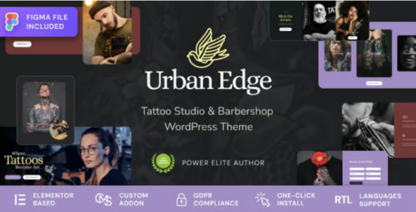 Urban Edge Barbershop & Tattoo Studio WordPress Theme