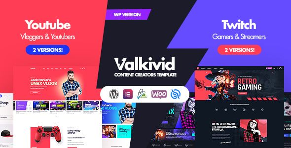 Valkivid – Content Creators WordPress Theme 1 Valkivid Content Creators WordPress Theme