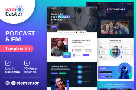 Vamcaster Podcast & FM WordPress Template Kit