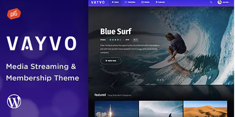 Vayvo Pro - Media Streaming & Membership WordPress Theme 1 Vayvo Pro Media Streaming & Membership WordPress Theme