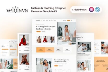 Vellava – Fashion Clothing Designer Elementor Template Kit