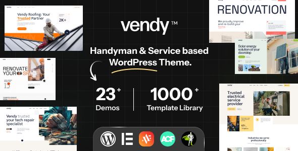 Vendy - Service Elementor Theme for Small Business 1 Vendy Handyman Service WordPress Theme