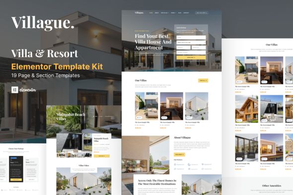 Villague – Private Villa & Resort elementor Template Kit 1 Villague – Private Villa & Resort Elementor Template Kit
