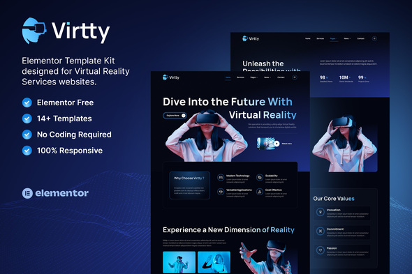 Virtty Virtual Reality Services Elementor Template Kit