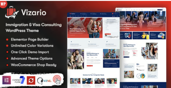Vizario Immigration and Visa Consulting WordPress Theme