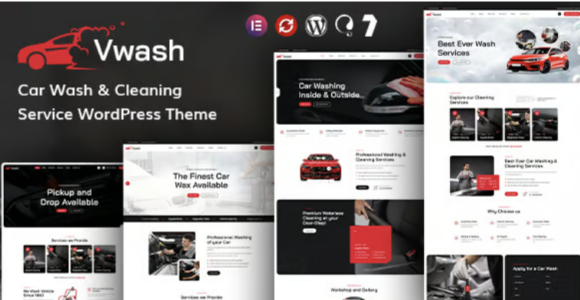 Vwash Car Wash & Cleaning Service WordPress Theme