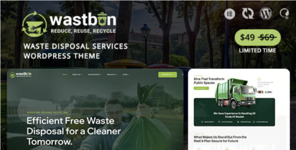 Wastbin Waste Disposal & Recycling Services WordPress Theme
