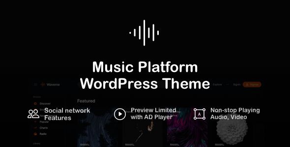Waveme – Music Platform WordPress Theme 1 Waveme Music Platform WordPress Theme