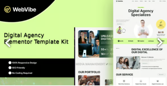 Webvibe Digital Agency Elementor Template Kit